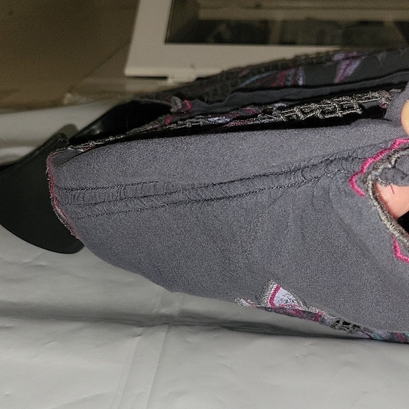 SWEET by Miss Me charcoal gray boho romper Floral Cutout Summer Beach Coastal - Picture 5 of 6